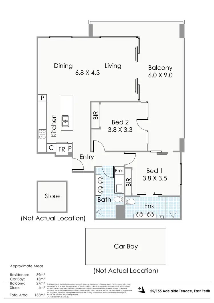 Floorplan of Homely apartment listing, 25/155 Adelaide Terrace, East Perth WA 6004