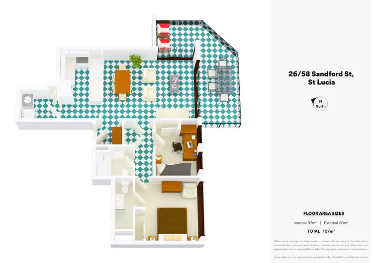 Floorplan of Homely apartment listing, 26/58 Sandford Street, St Lucia QLD 4067