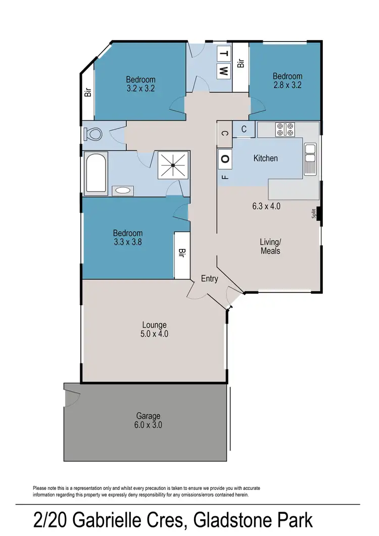 Floorplan of Homely unit listing, 2/20 Gabrielle Crescent, Gladstone Park VIC 3043