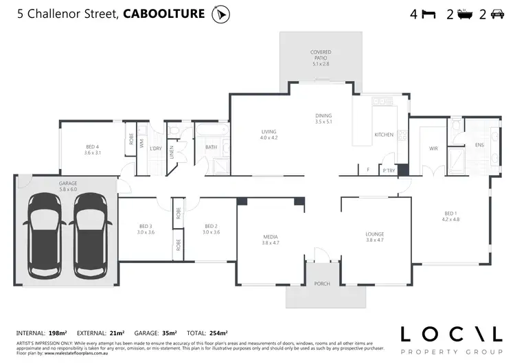 Floorplan of Homely house listing, 5 Challenor Street, Caboolture QLD 4510