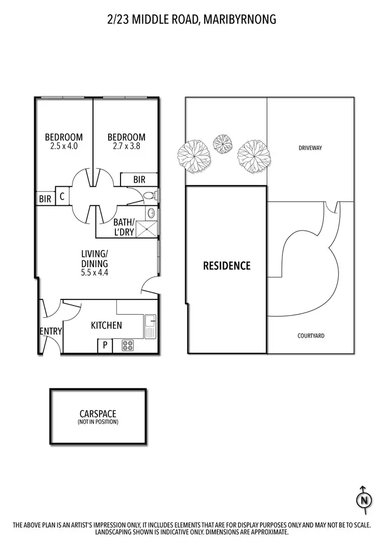 Floorplan of Homely unit listing, 2/23 Middle Road, Maribyrnong VIC 3032