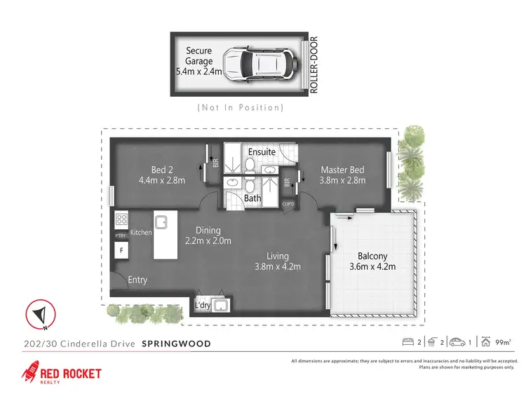 Floorplan of Homely apartment listing, 202/30 Cinderella Drive, Springwood QLD 4127