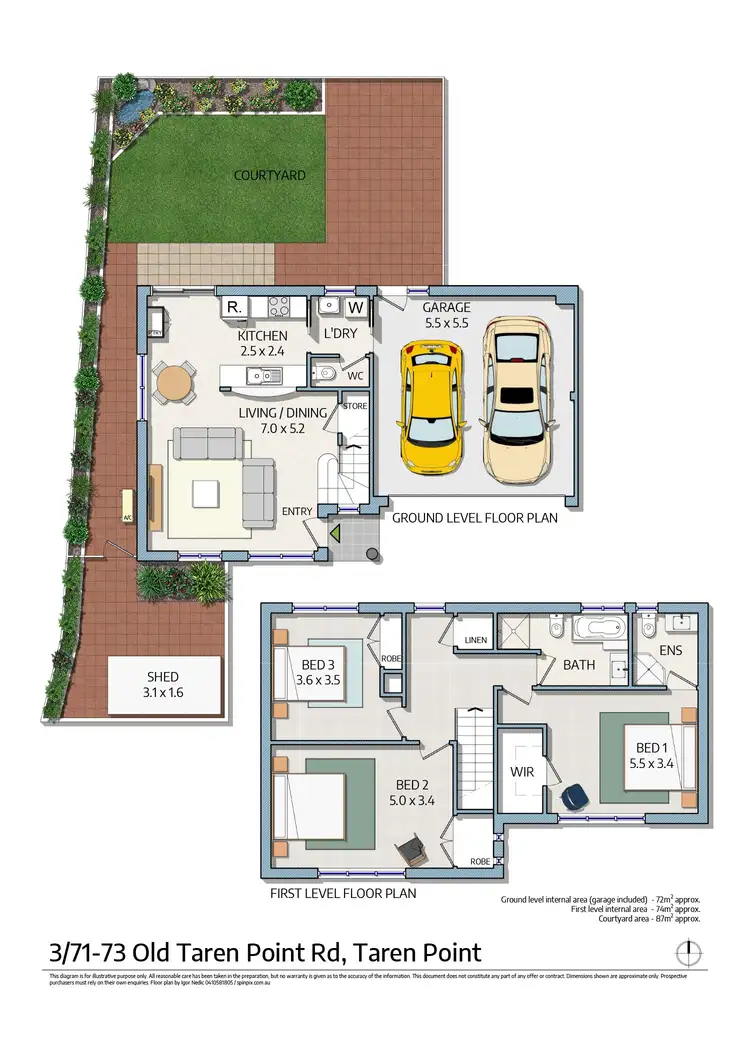 Floorplan of Homely townhouse listing, 3/71-73 Old Taren Point Road, Taren Point NSW 2229