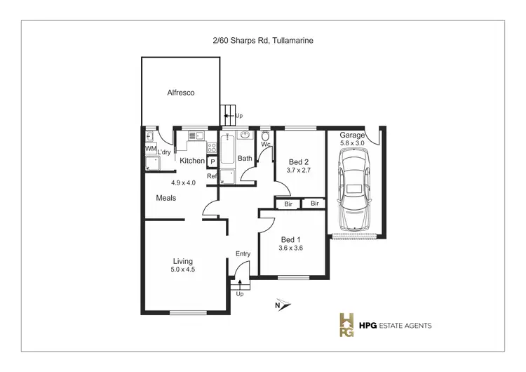 Floorplan of Homely unit listing, 2/60 Sharps Road, Tullamarine VIC 3043
