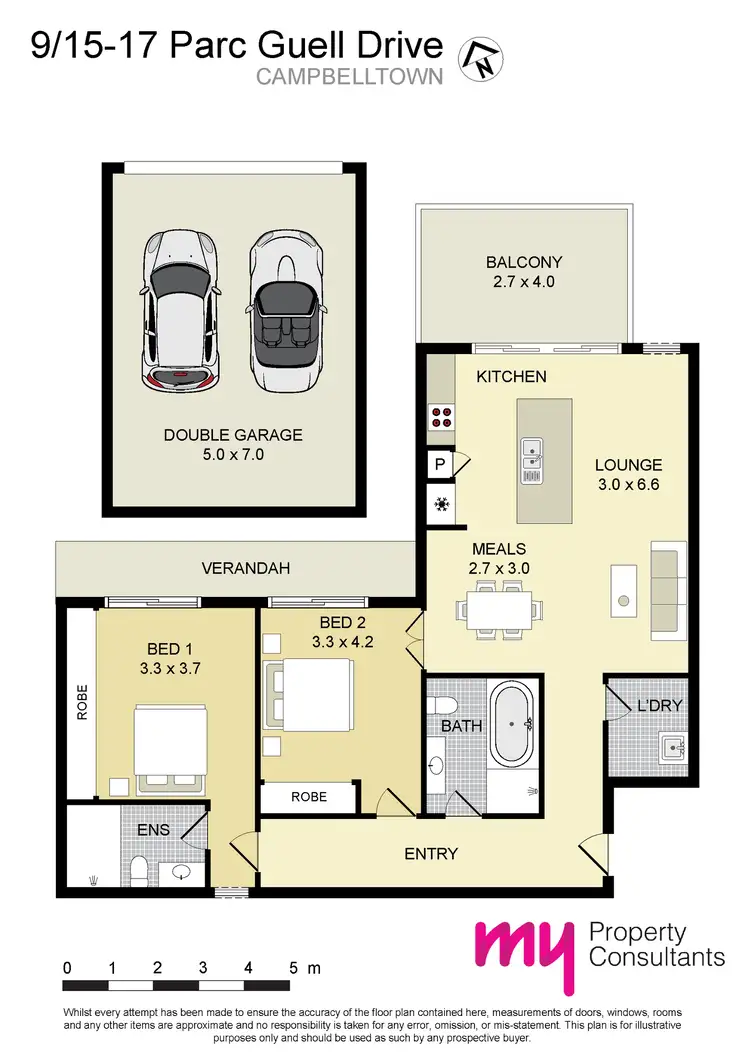 Floorplan of Homely apartment listing, 9/15-17 Parc Guell Drive, Campbelltown NSW 2560
