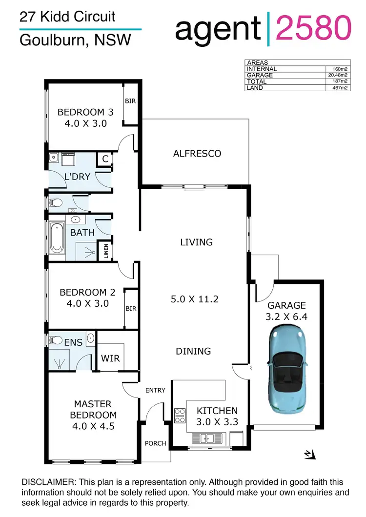 Floorplan of Homely semi-detached listing, 27 Kidd Circuit, Goulburn NSW 2580