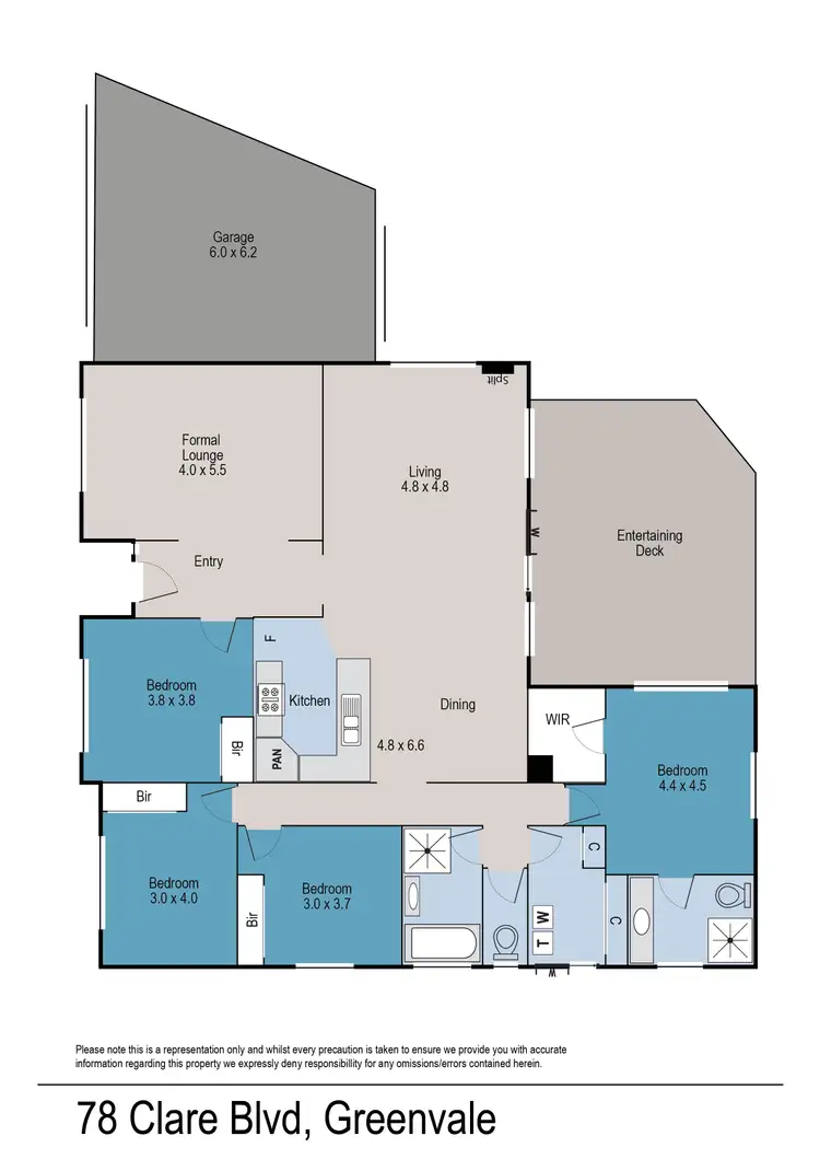 Floorplan of Homely house listing, 78 Clare Boulevard, Greenvale VIC 3059