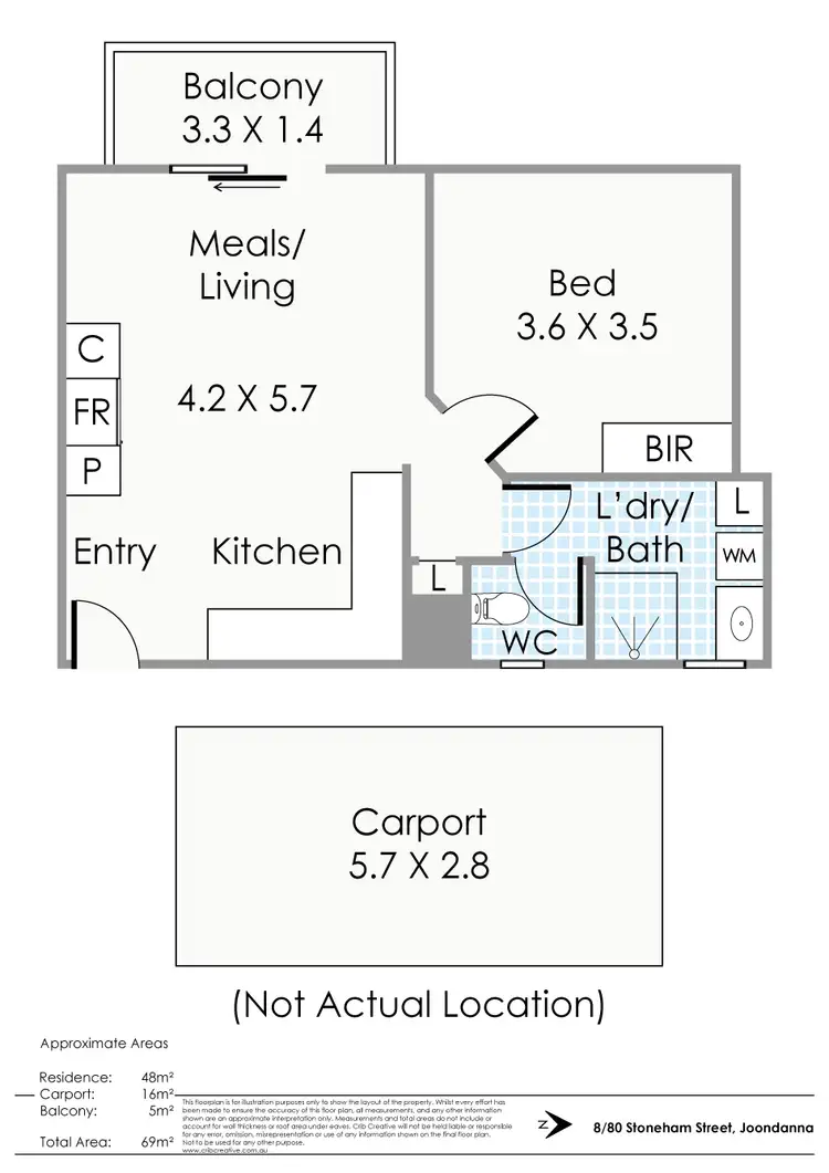 Floorplan of Homely apartment listing, 8/80 Stoneham Street, Joondanna WA 6060