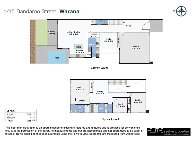 Floorplan of Homely semi-detached listing, 1/15 Bandaroo Street, Warana QLD 4575