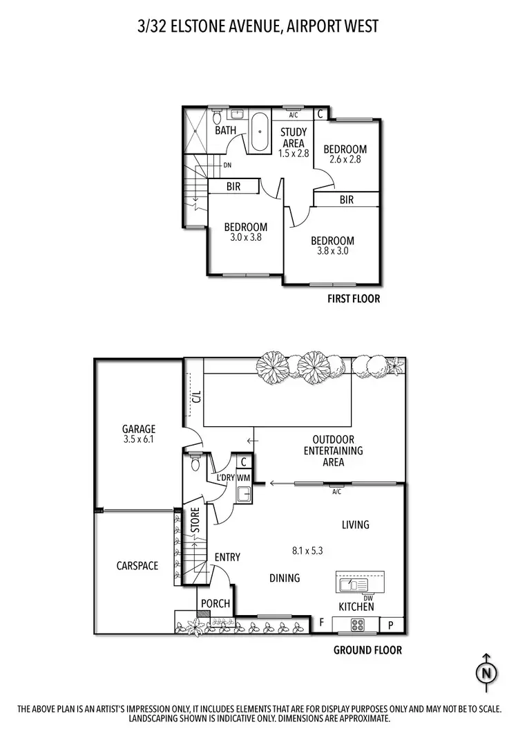 Floorplan of Homely townhouse listing, 3/32 Elstone Avenue, Airport West VIC 3042