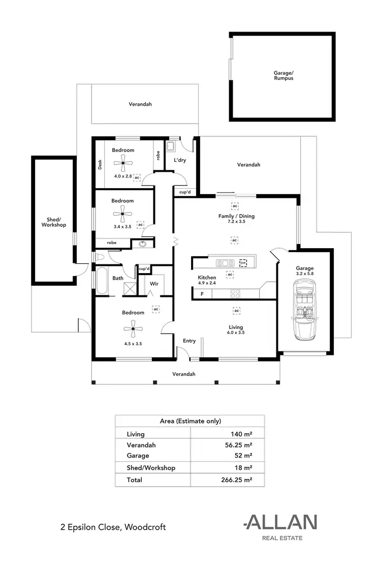 Floorplan of Homely house listing, 2 Epsilon Close, Woodcroft SA 5162