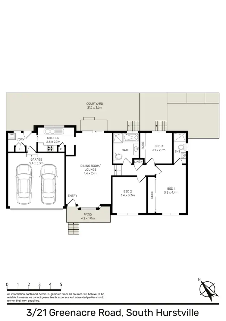 Floorplan of Homely villa listing, 3/21 Greenacre Road, South Hurstville NSW 2221