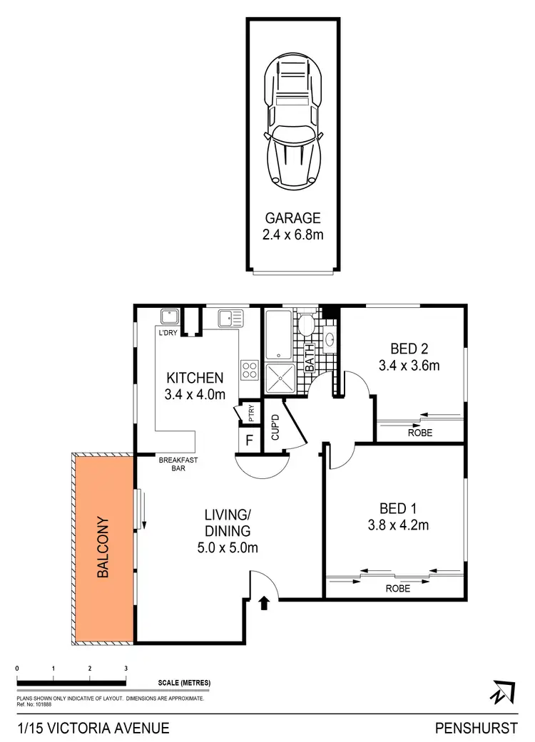 Floorplan of Homely apartment listing, 1/15 Victoria Avenue, Penshurst NSW 2222