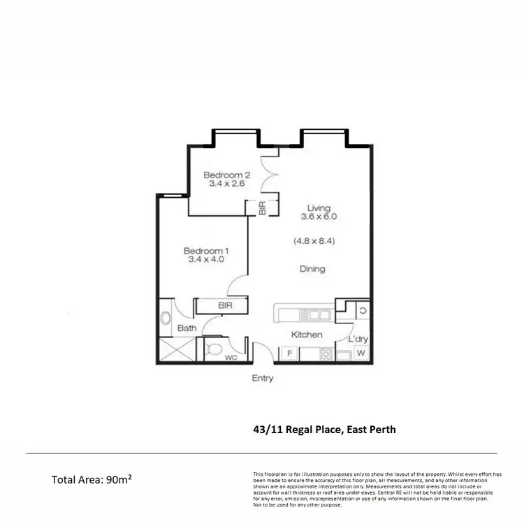 Floorplan of Homely apartment listing, 43/11 Regal Place, East Perth WA 6004