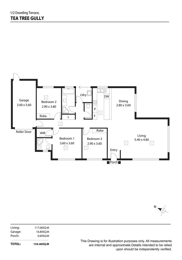 Floorplan of Homely house listing, 1/2 Dowding Terrace, Tea Tree Gully SA 5091