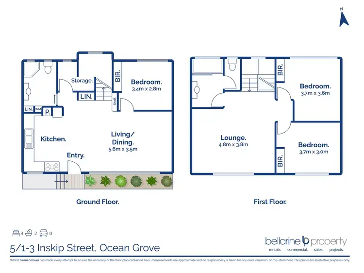 Floorplan of Homely townhouse listing, 5/1-3 Inskip Street, Ocean Grove VIC 3226