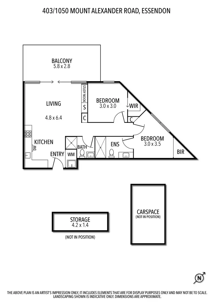 Floorplan of Homely apartment listing, 403/1050 Mt Alexander Road, Essendon VIC 3040