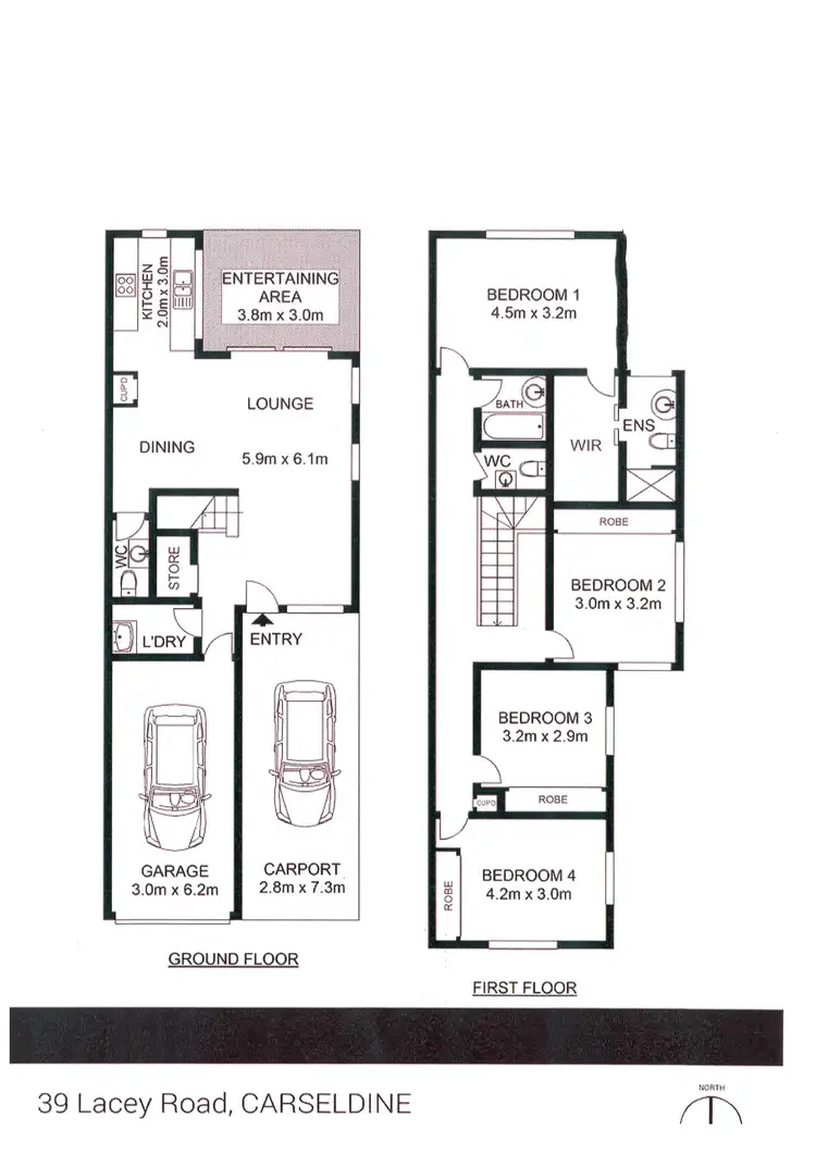 Floorplan of Homely townhouse listing, 7/39 Lacey Road, Carseldine QLD 4034