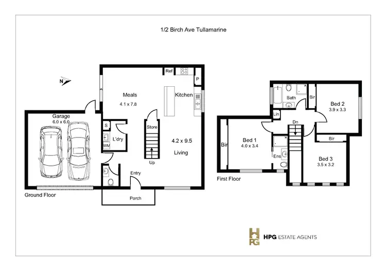 Floorplan of Homely townhouse listing, 1/2 Birch Avenue, Tullamarine VIC 3043