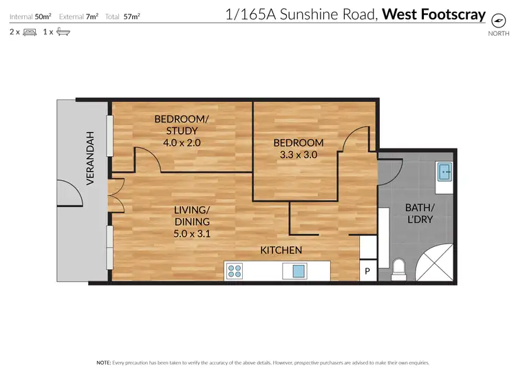 Floorplan of Homely unit listing, 1/165 Sunshine Road, West Footscray VIC 3012
