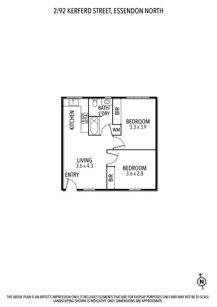Floorplan of Homely unit listing, 2/92 Kerferd Street, Essendon North VIC 3041
