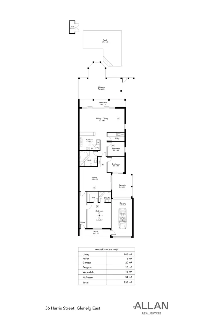 Floorplan of Homely house listing, 36 Harris Street, Glenelg East SA 5045