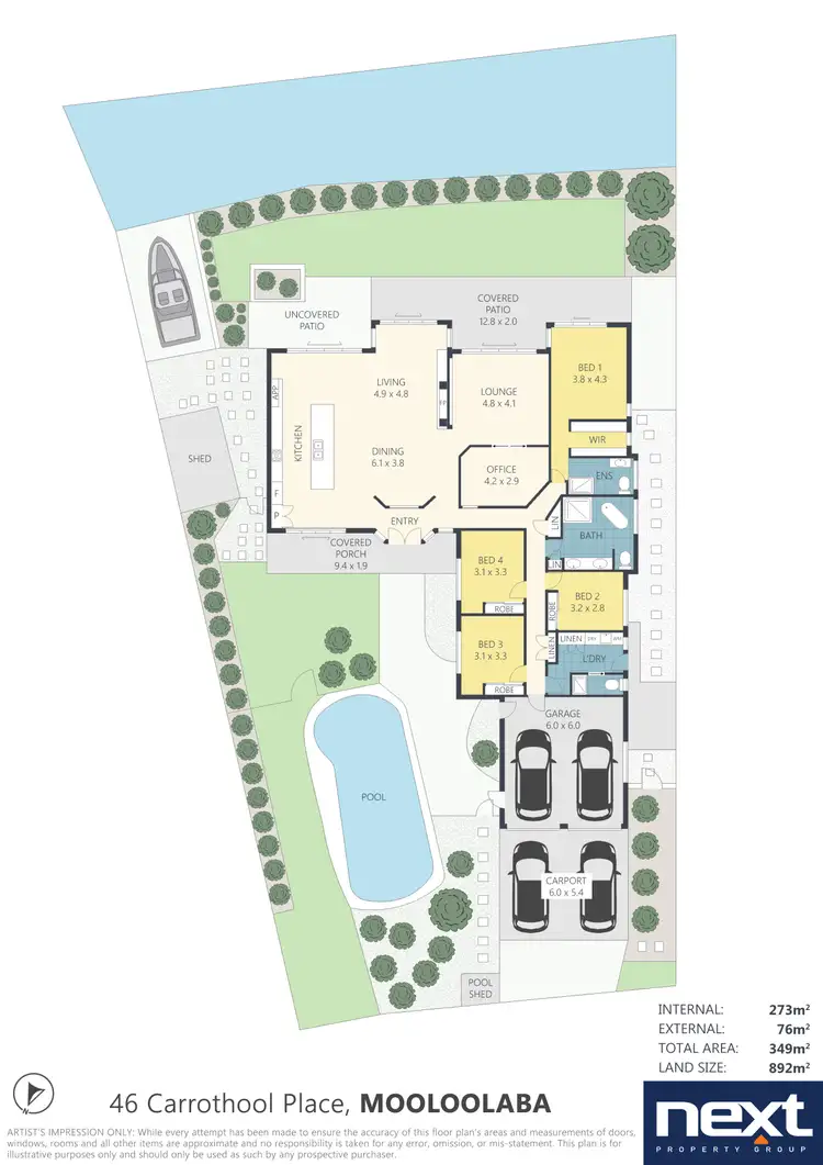 Floorplan of Homely house listing, 46 Carrothool Place, Mooloolaba QLD 4557