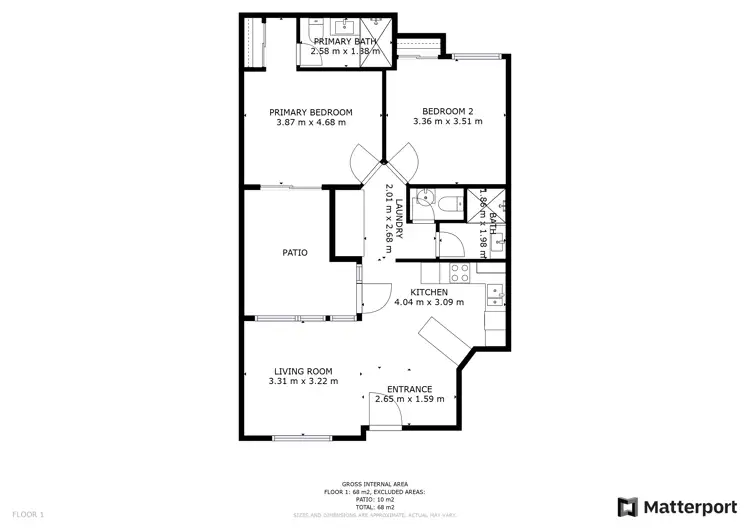 Floorplan of Homely unit listing, 21/55 Hooley Road, Midland WA 6056