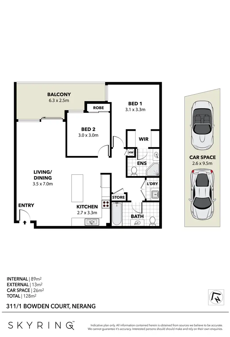 Floorplan of Homely apartment listing, 311/1 Bowden Court, Nerang QLD 4211