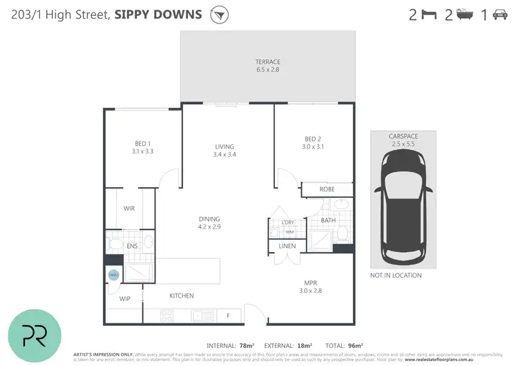 Floorplan of Homely unit listing, 203/1 High Street, Sippy Downs QLD 4556