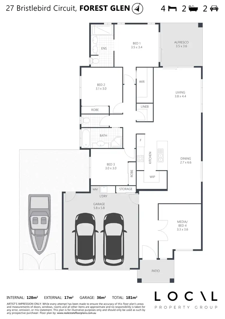 Floorplan of Homely house listing, 27 Bristlebird Circuit, Forest Glen QLD 4556
