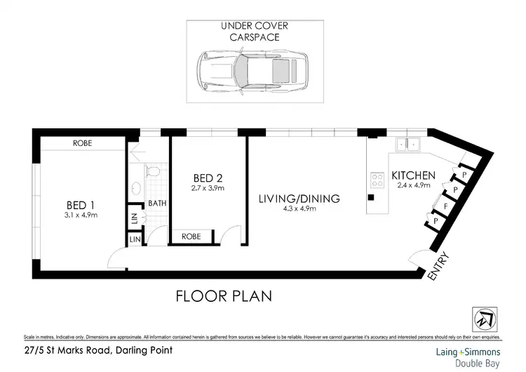 Floorplan of Homely apartment listing, 27/5 St Marks Road, Darling Point NSW 2027
