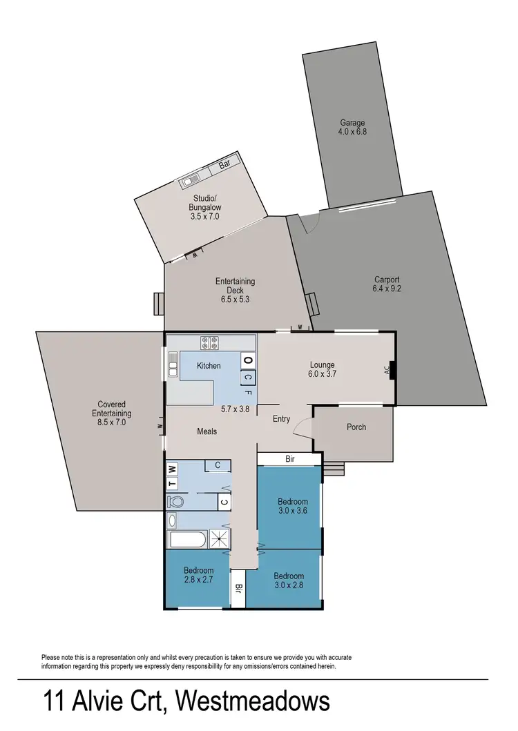 Floorplan of Homely house listing, 11 Alvie Court, Westmeadows VIC 3049
