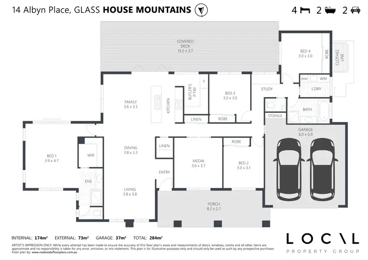 Floorplan of Homely house listing, 14 Albyn Place, Glass House Mountains QLD 4518