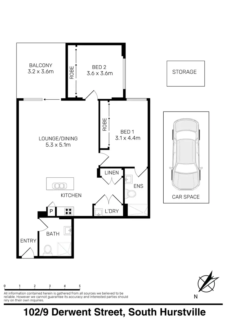 Floorplan of Homely apartment listing, 102/9 Derwent Street, South Hurstville NSW 2221