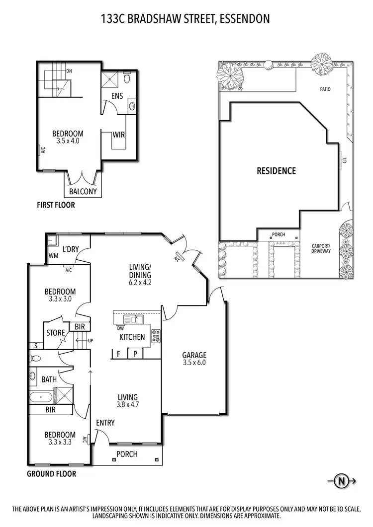 Floorplan of Homely townhouse listing, 133c Bradshaw Street, Essendon VIC 3040
