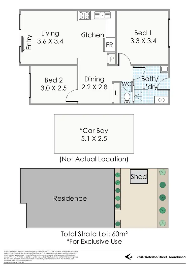 Floorplan of Homely villa listing, 7/34 Waterloo Street, Joondanna WA 6060