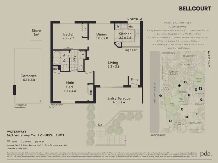 Floorplan of Homely unit listing, 14/4 Waterway Court, Churchlands WA 6018