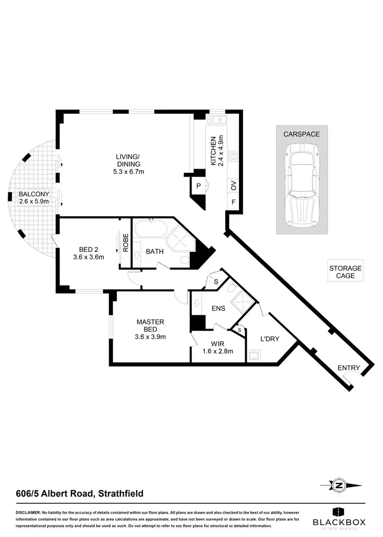 Floorplan of Homely apartment listing, 606/5 Albert Road, Strathfield NSW 2135
