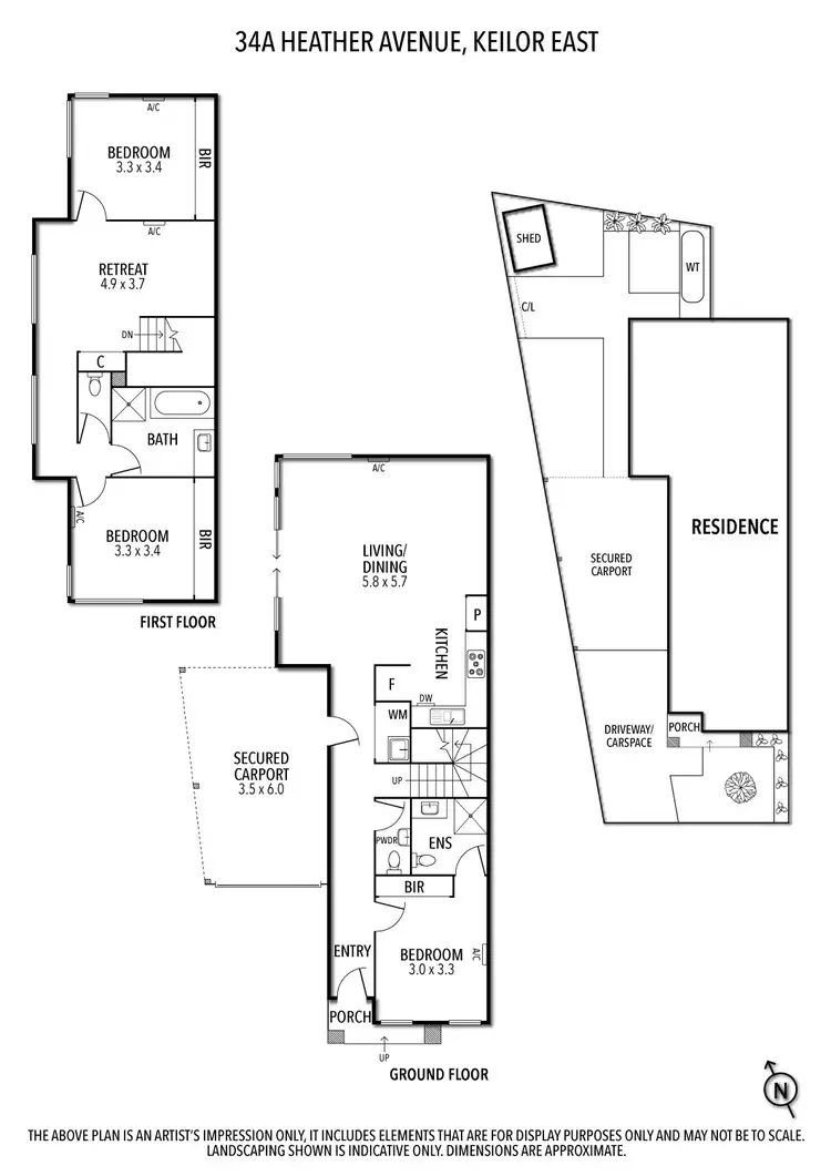 Floorplan of Homely townhouse listing, 34a Heather Avenue, Keilor East VIC 3033