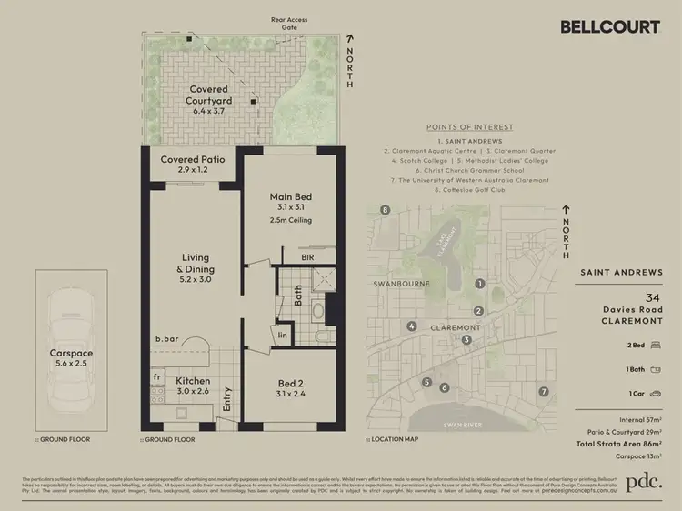 Floorplan of Homely apartment listing, 11/34 Davies Road, Claremont WA 6010