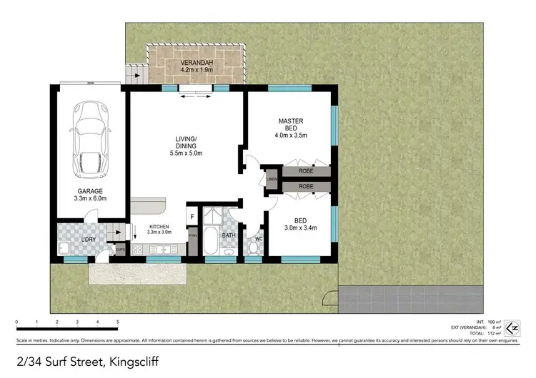 Floorplan of Homely semi-detached listing, 2/34 Surf Street, Kingscliff NSW 2487