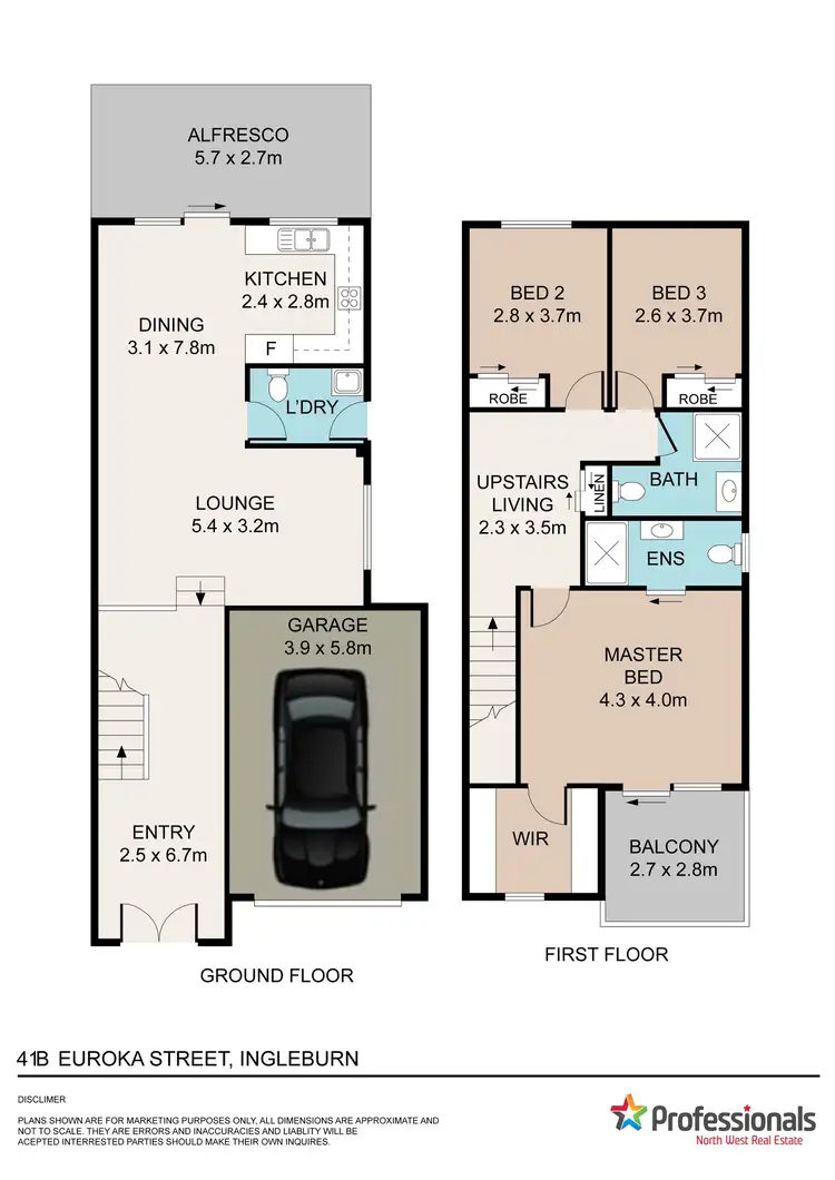 Floorplan of Homely semi-detached listing, 41B Euroka Street, Ingleburn NSW 2565