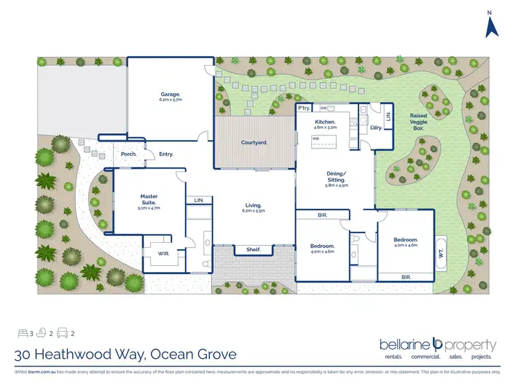 Floorplan of Homely house listing, 30 Heathwood Way, Ocean Grove VIC 3226