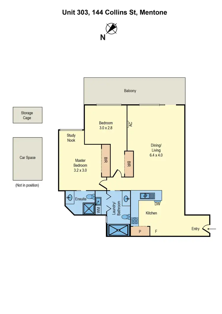 Floorplan of Homely apartment listing, 303/144 Collins Street, Mentone VIC 3194