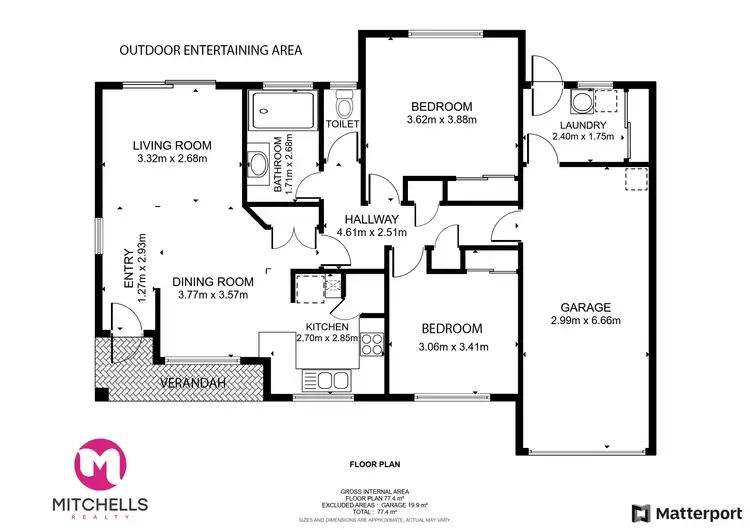 Floorplan of Homely semi-detached listing, 2/9 King Edward Court, Urangan QLD 4655