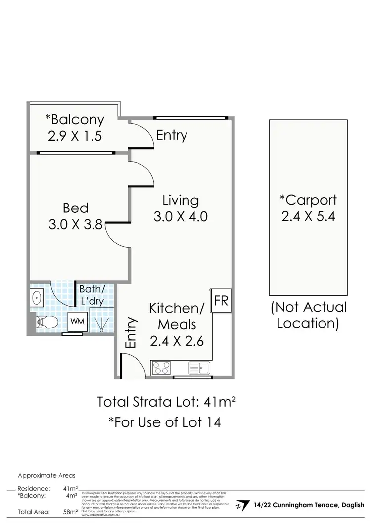Floorplan of Homely apartment listing, 14/22 Cunningham Terrace, Daglish WA 6008