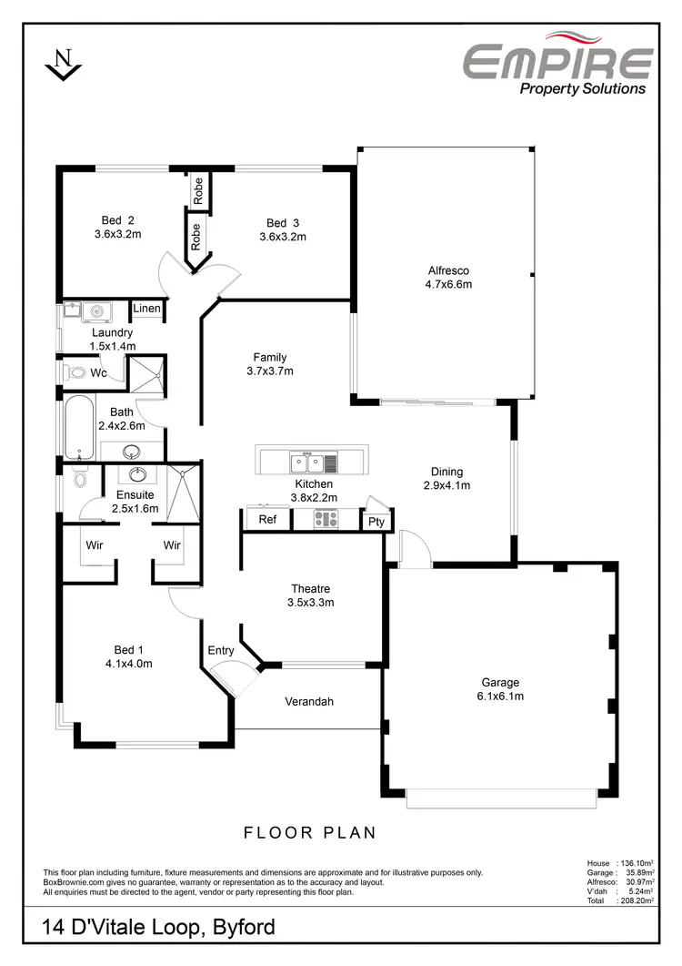 Floorplan of Homely house listing, 14 D'Vitale Loop, Byford WA 6122