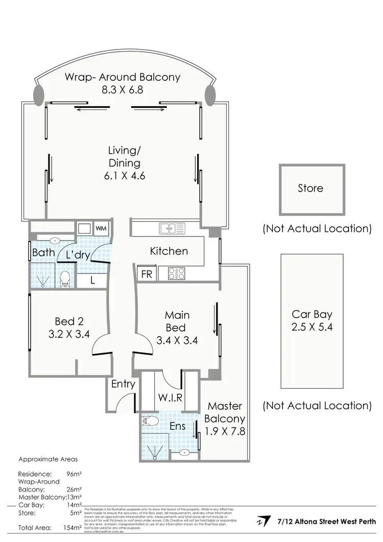 Floorplan of Homely apartment listing, 7/12 Altona Street, West Perth WA 6005