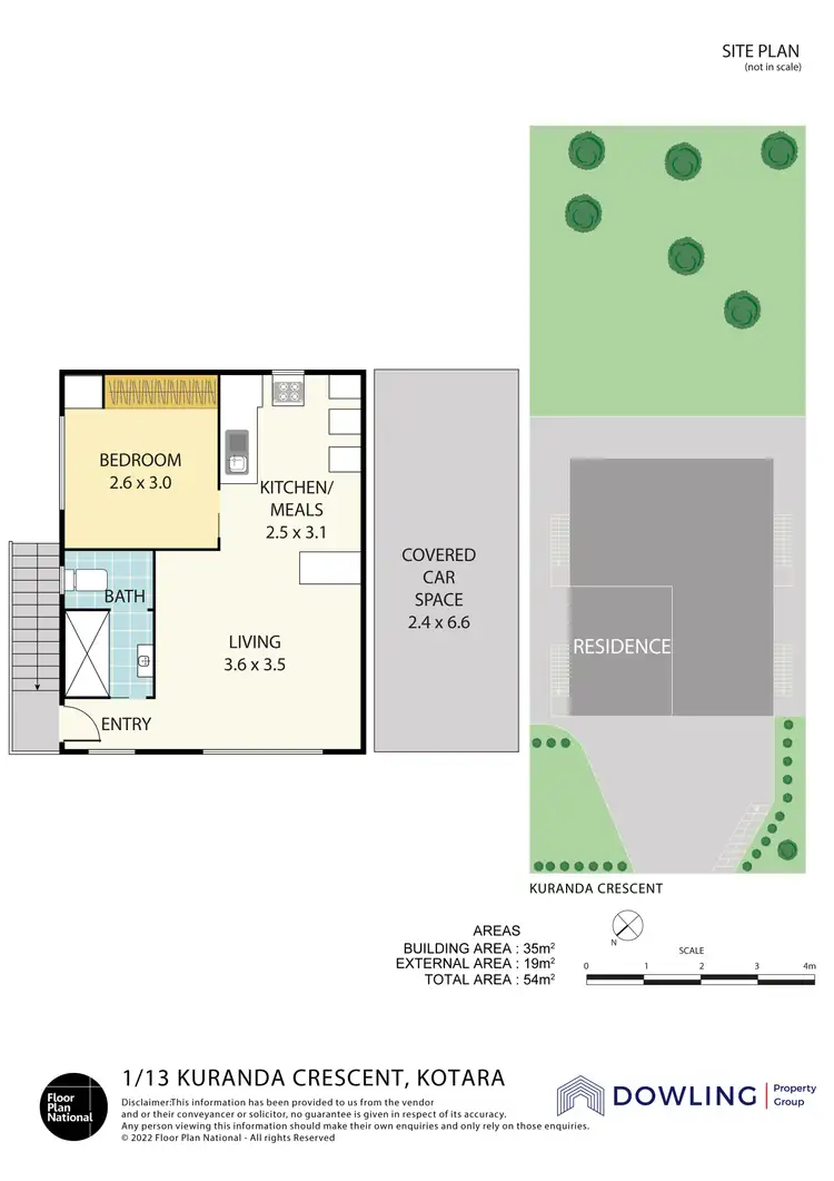 Floorplan of Homely unit listing, 1/13 Kuranda Crescent, Kotara NSW 2289